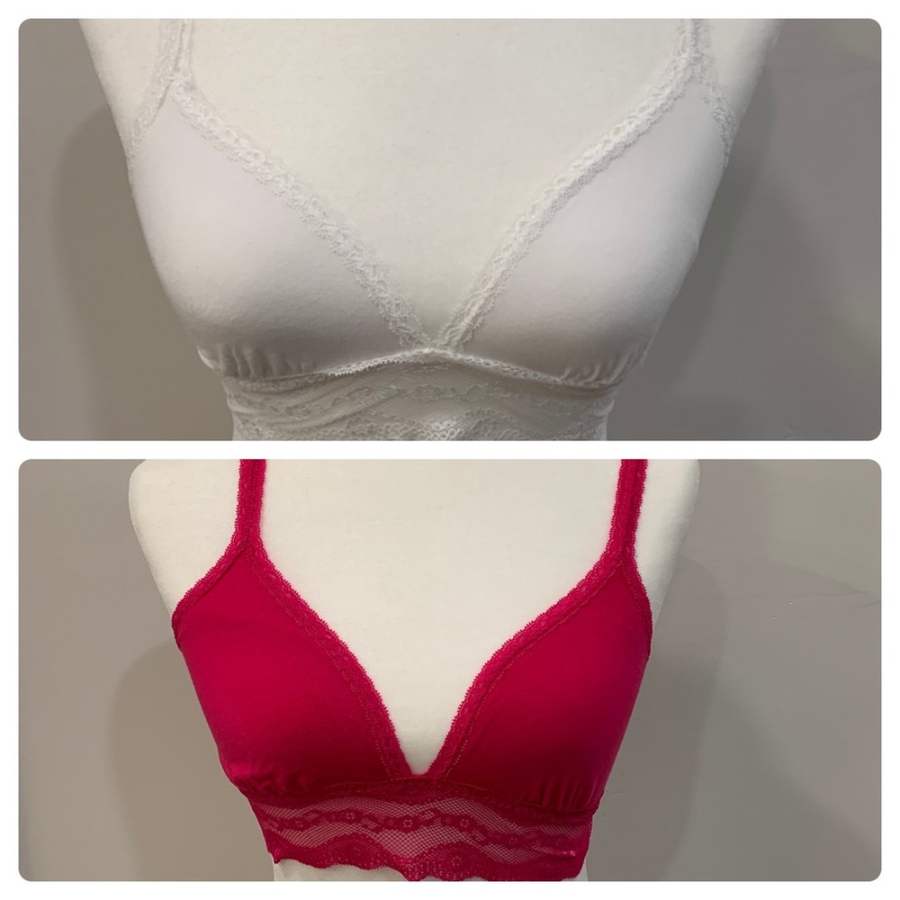 Set of Two b.tempt’d bralettes.  One white and one pink!